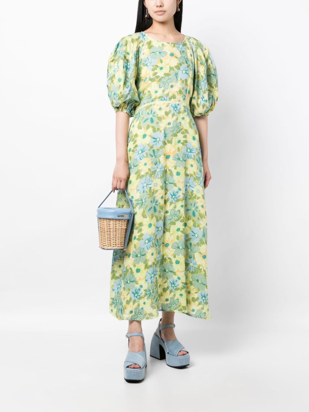 Faithfull the Brand Maxi-jurk met bloemenprint - Groen