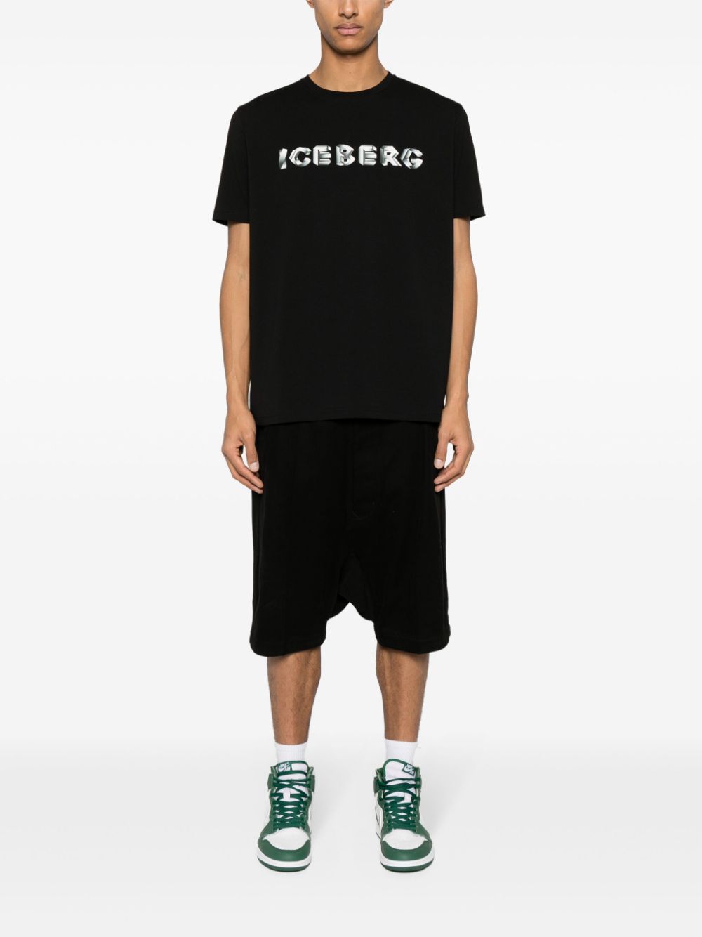 Iceberg T-shirt met logoprint - Zwart