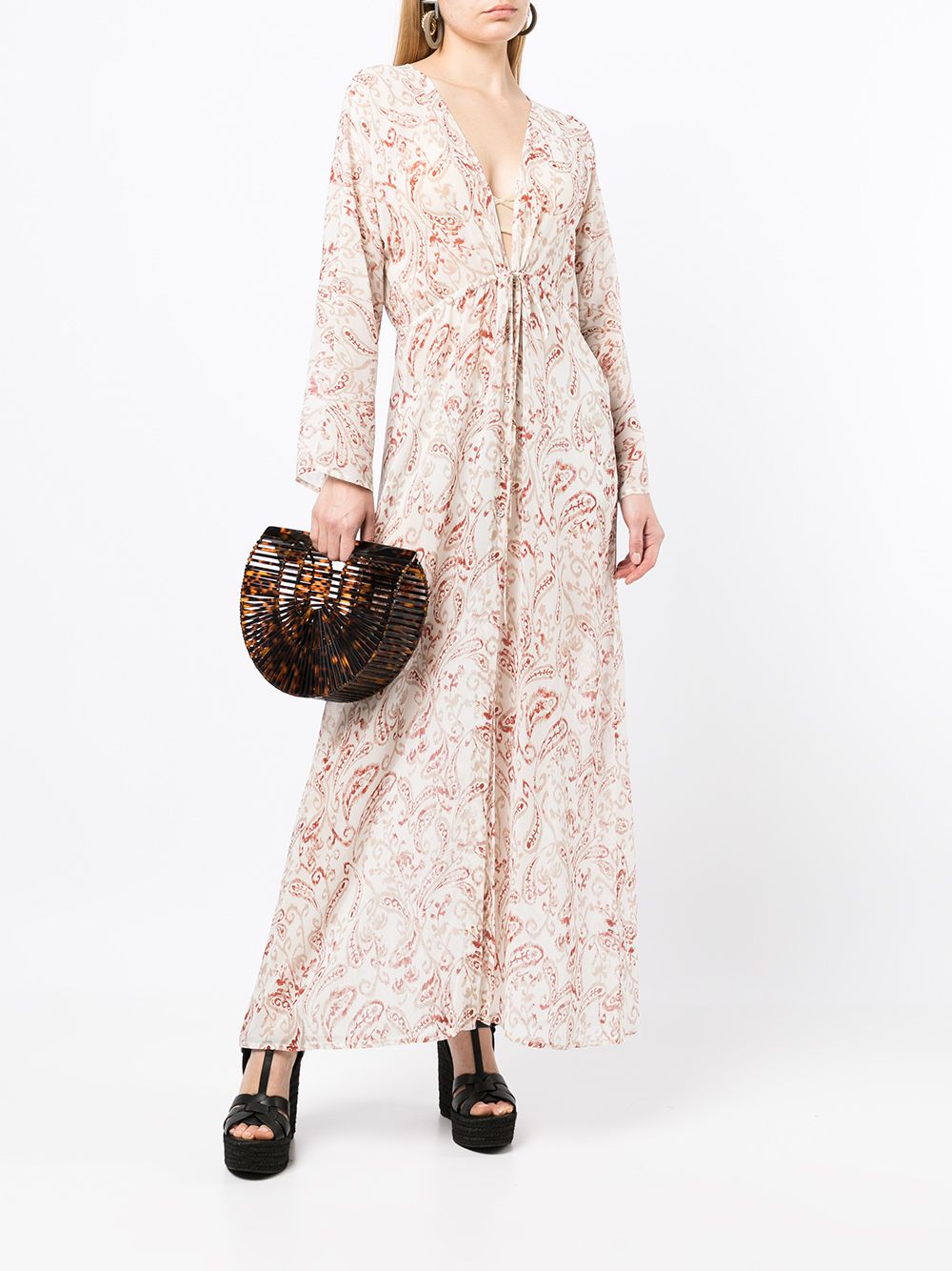 Evarae Maxi-jurk met paisley-print - Wit