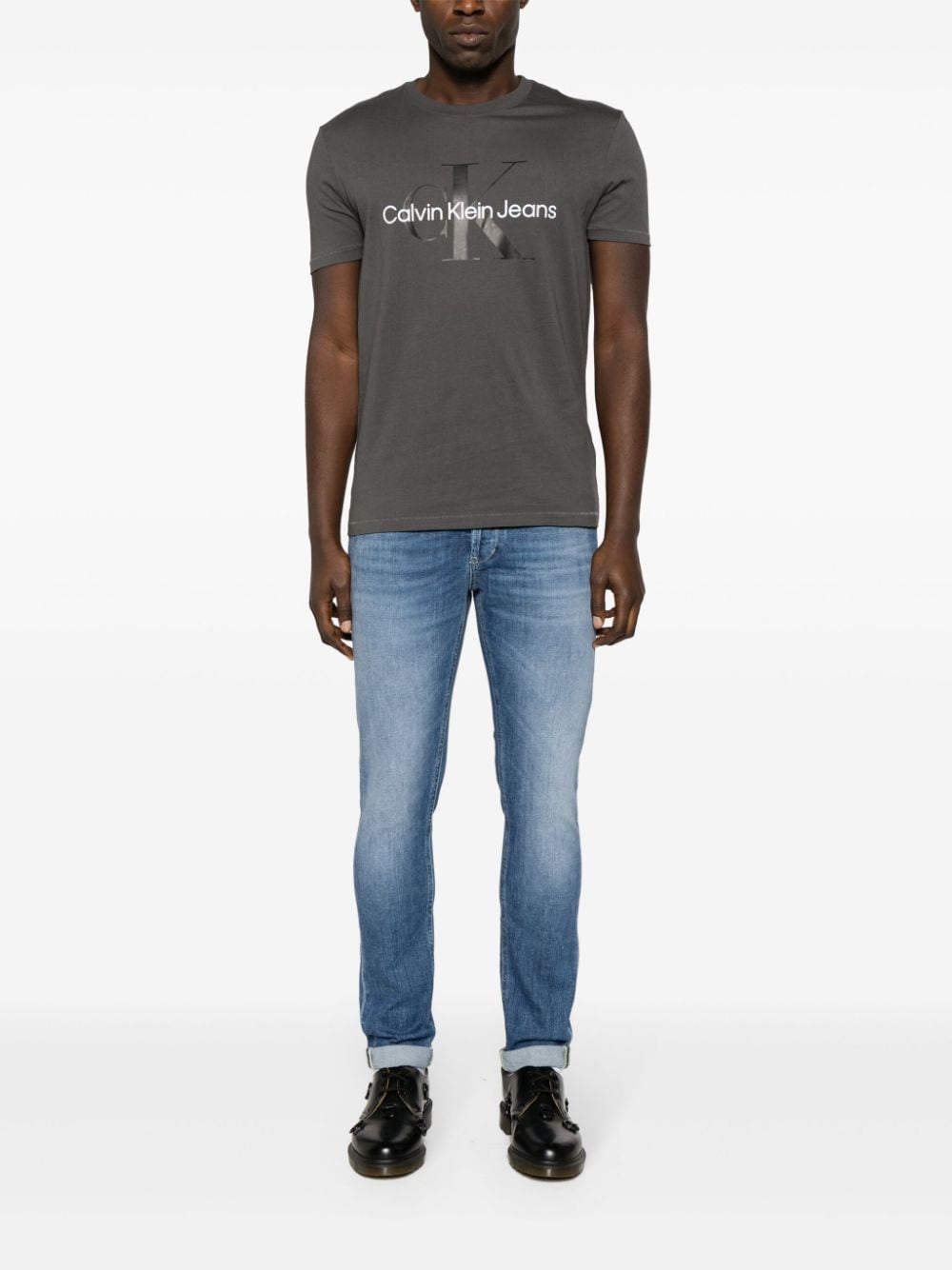 Calvin Klein T-shirt met logoprint - Grijs