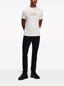 Karl Lagerfeld logo-embossed cotton T-shirt - Wit