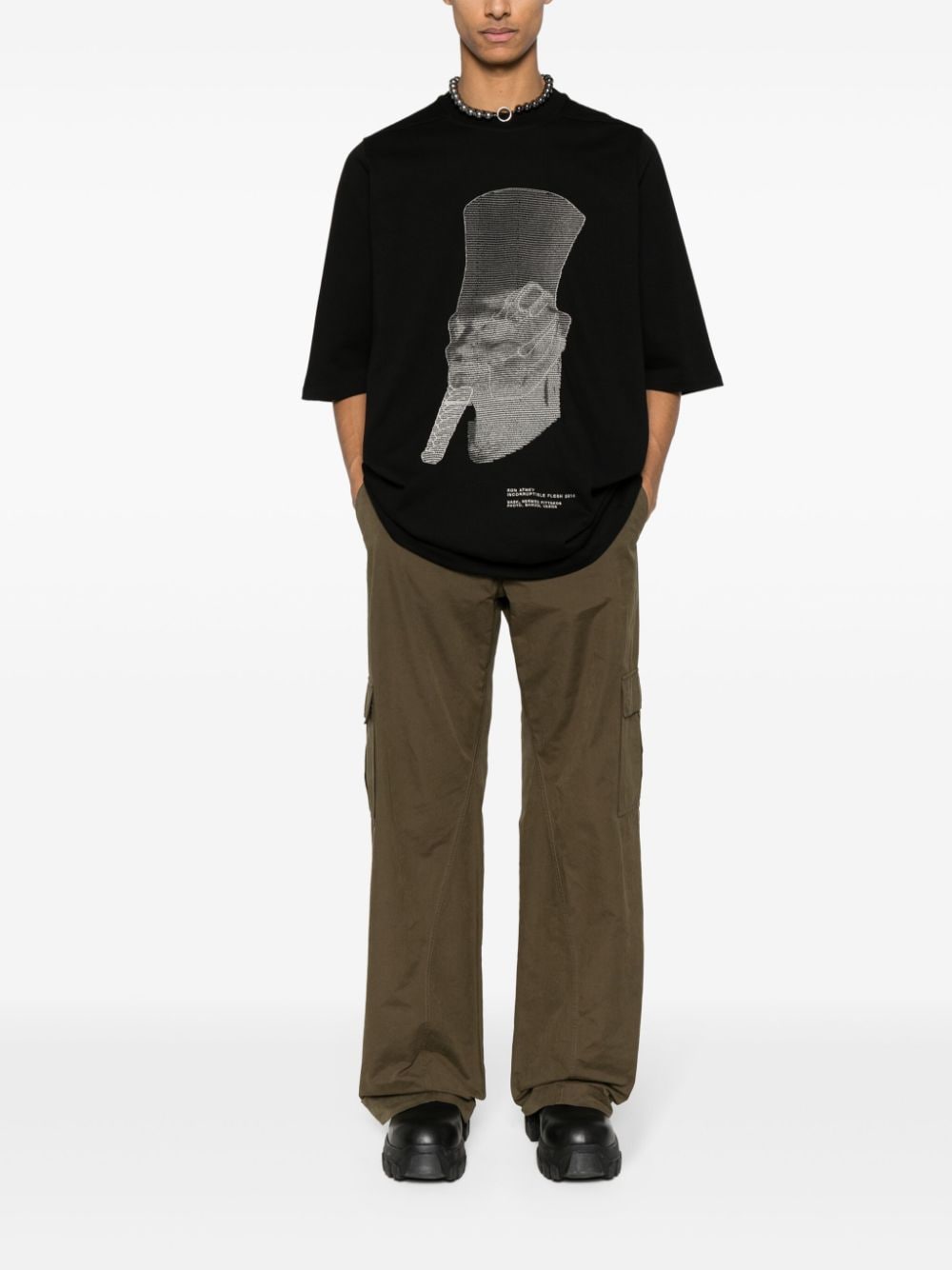 Rick Owens Ron jumbo SS katoenen T-shirt - Zwart