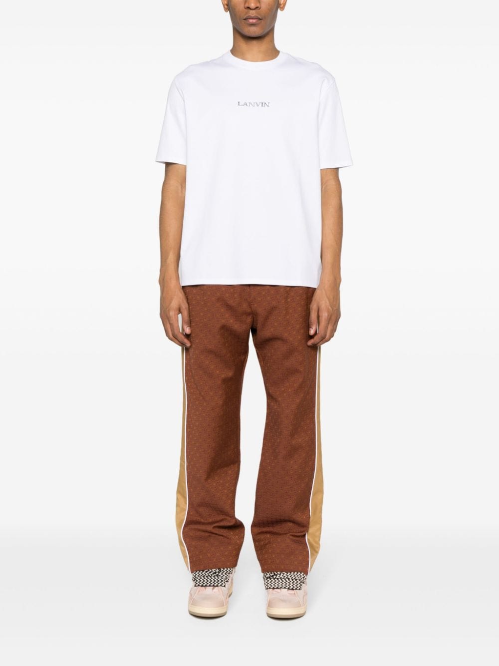 Lanvin logo-embroidered cotton T-shirt - Wit