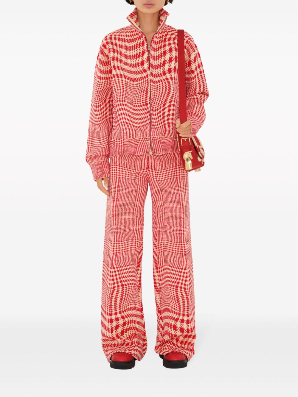 Burberry houndstooth-print track pants - Rood