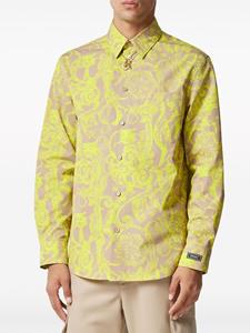 Versace Barocco-print cotton shirt - Geel