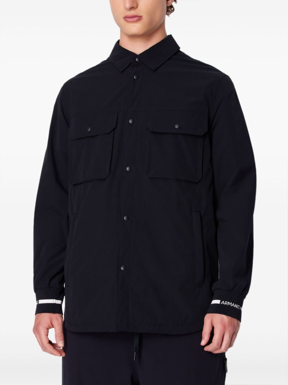 Armani Exchange long-sleeve shirt - Zwart