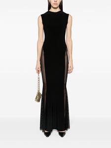 Norma Kamali Maxi-jurk met doorzichtige vlakken - Zwart