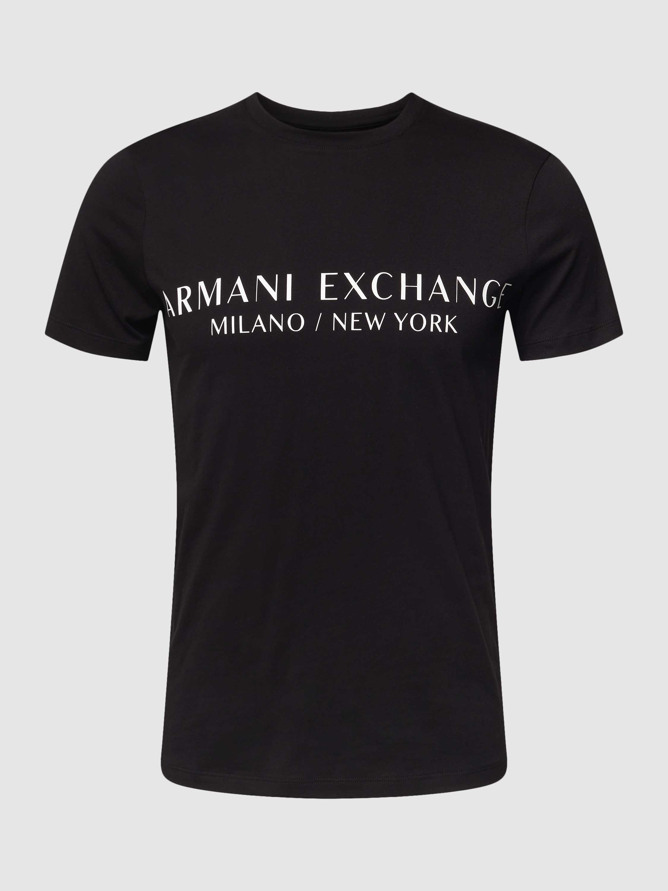 Armani Exchange T-shirt met labelprint, model 'milano'
