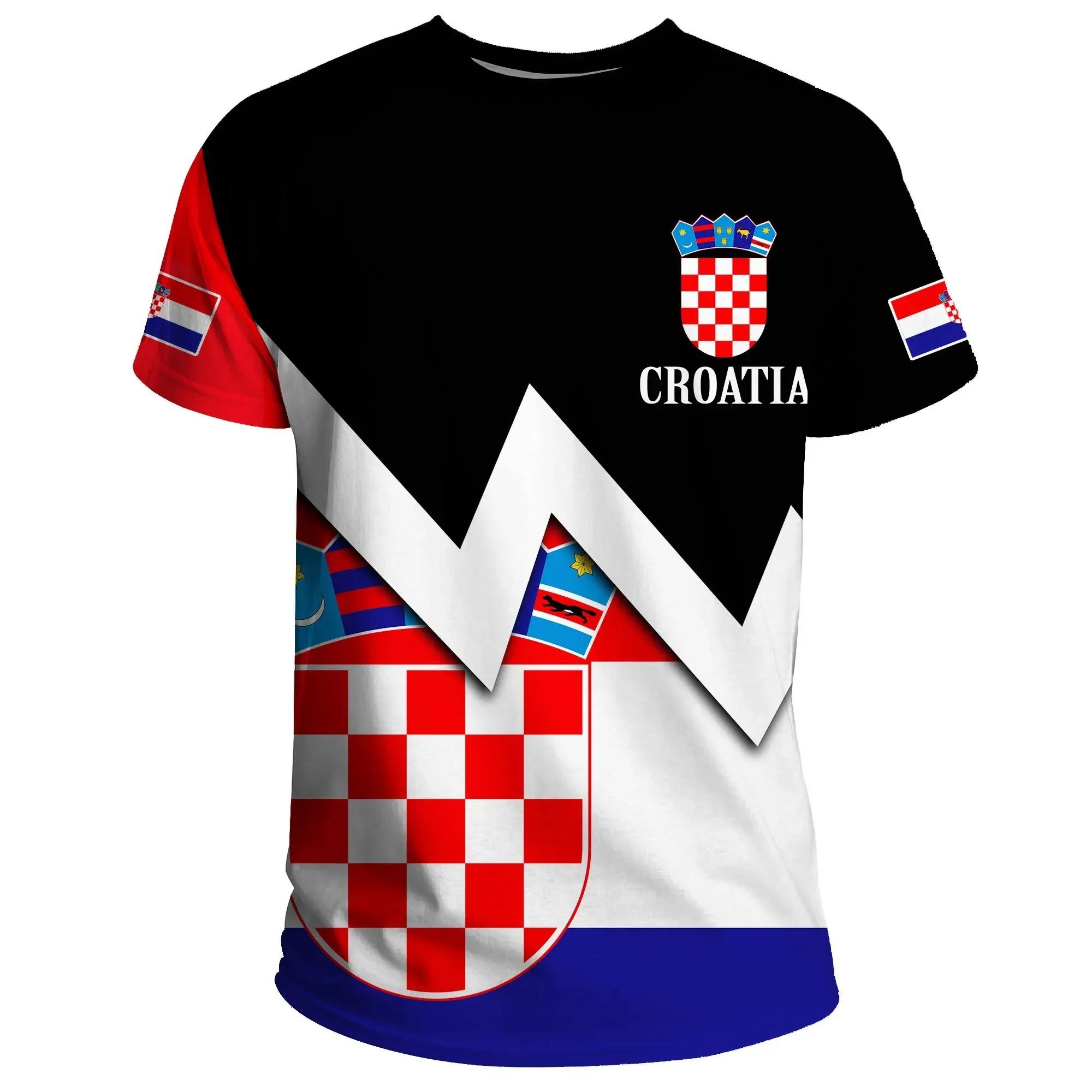 Xin nan zhuang Streetwear T-Shirt Mannen Korte Mouw Kroatië Vlag Embleem 3d Print T-shirt Harajuku Oversized Losse Mode Tops Tees