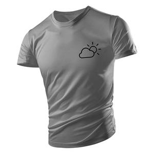 Mr. Burst Vier Seizoenen Nieuwe Mode Casual 2d Cloud Weer Print Volwassen Mannen O Kraag Korte Mouw T-shirt Losse Comfortabele Ademende Quic