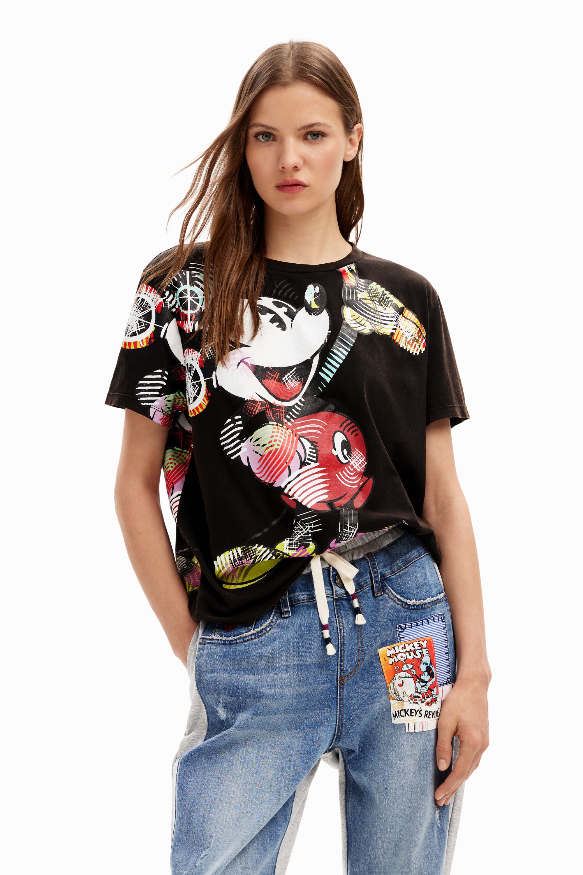 Desigual Arty T-shirt met Mickey Mouse - BLACK