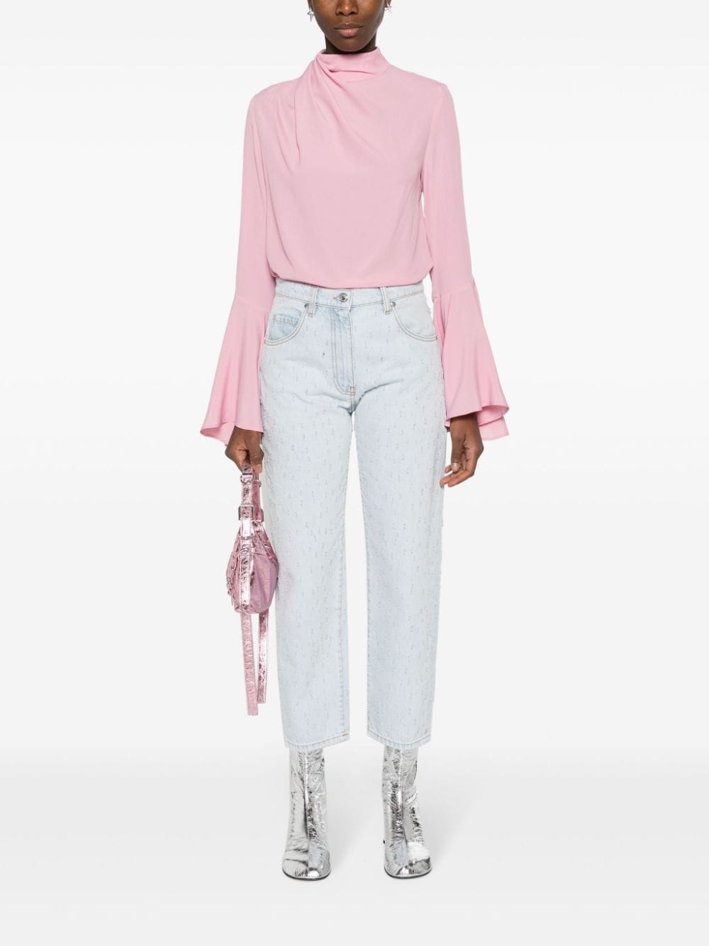 MSGM Blouse met flared cuffs - Roze