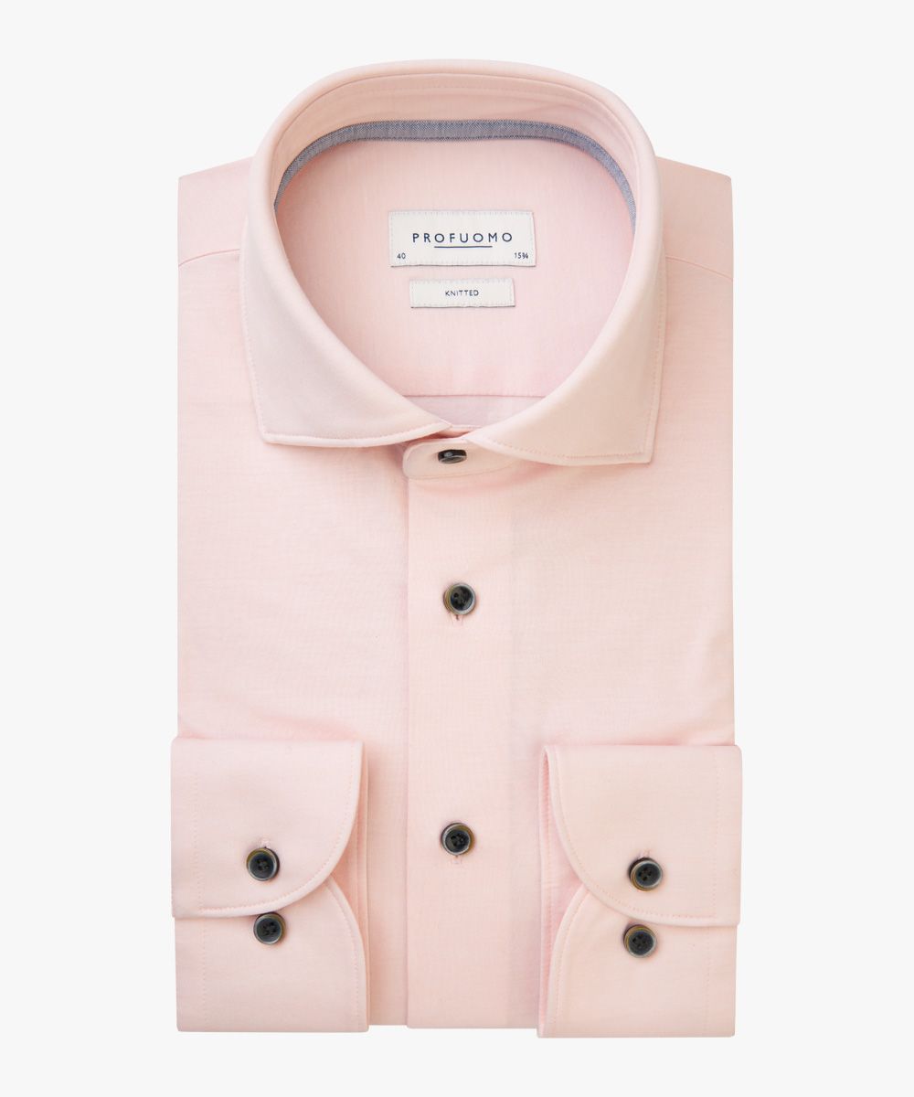 Profuomo Roze single jersey overhemd Heren