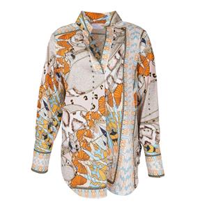 Mucho Gusto Blouse aachen oranje paisley en slangenprint