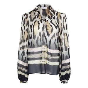 Mucho Gusto Viscose crêpe blouse corato luipaardprint met riemen