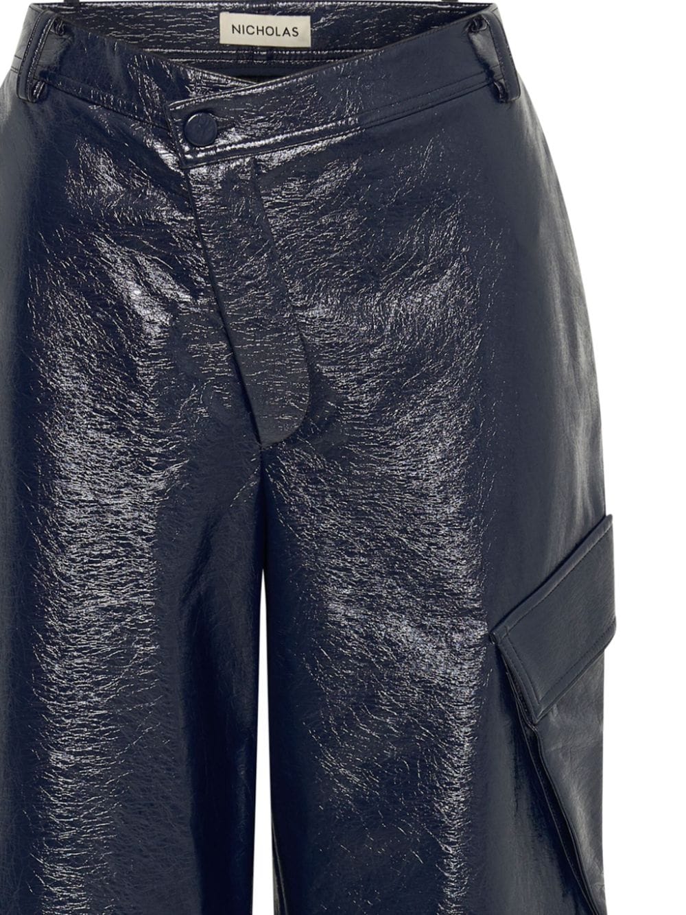 Nicholas Genevieve asymmetric faux-leather trousers - Blauw
