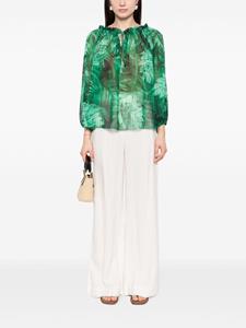 ERMANNO FIRENZE leaf-print blouse - Groen