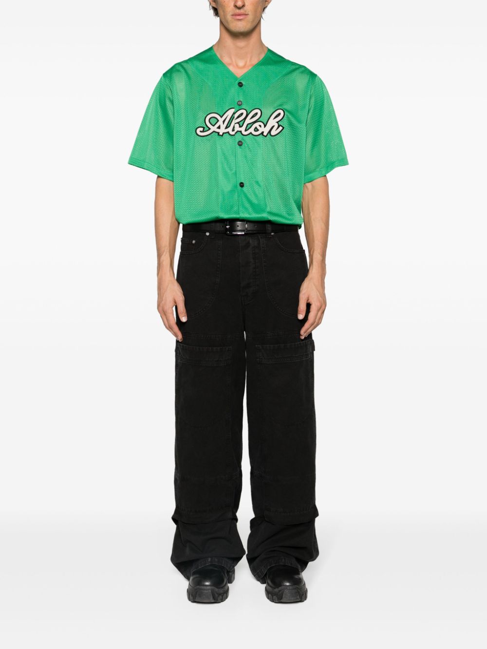 Off-White Baseball mesh jersey shirt - Groen