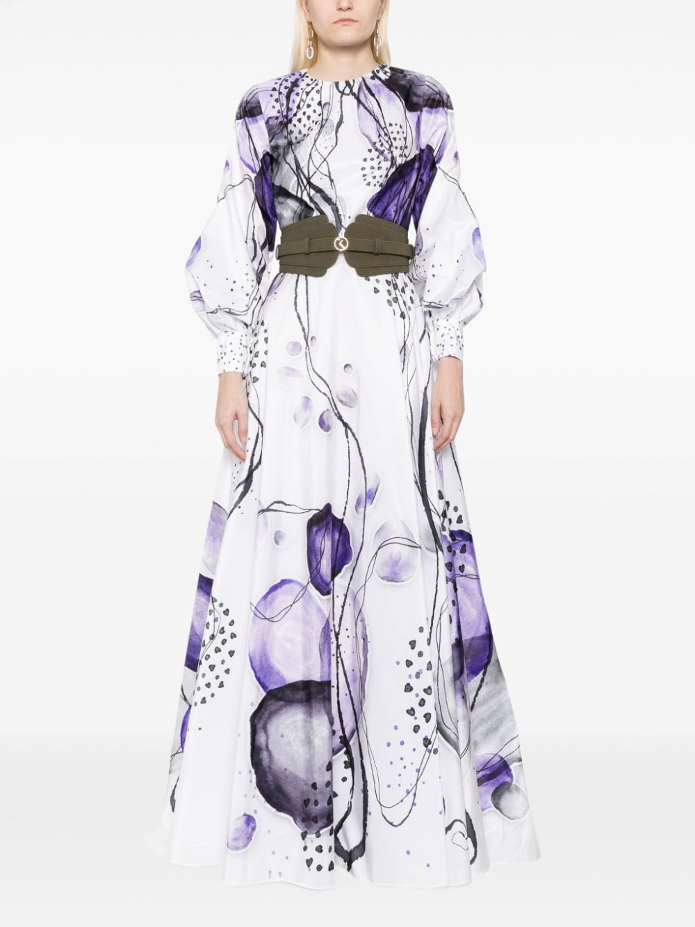 Saiid Kobeisy Maxi-jurk met abstracte print - Paars