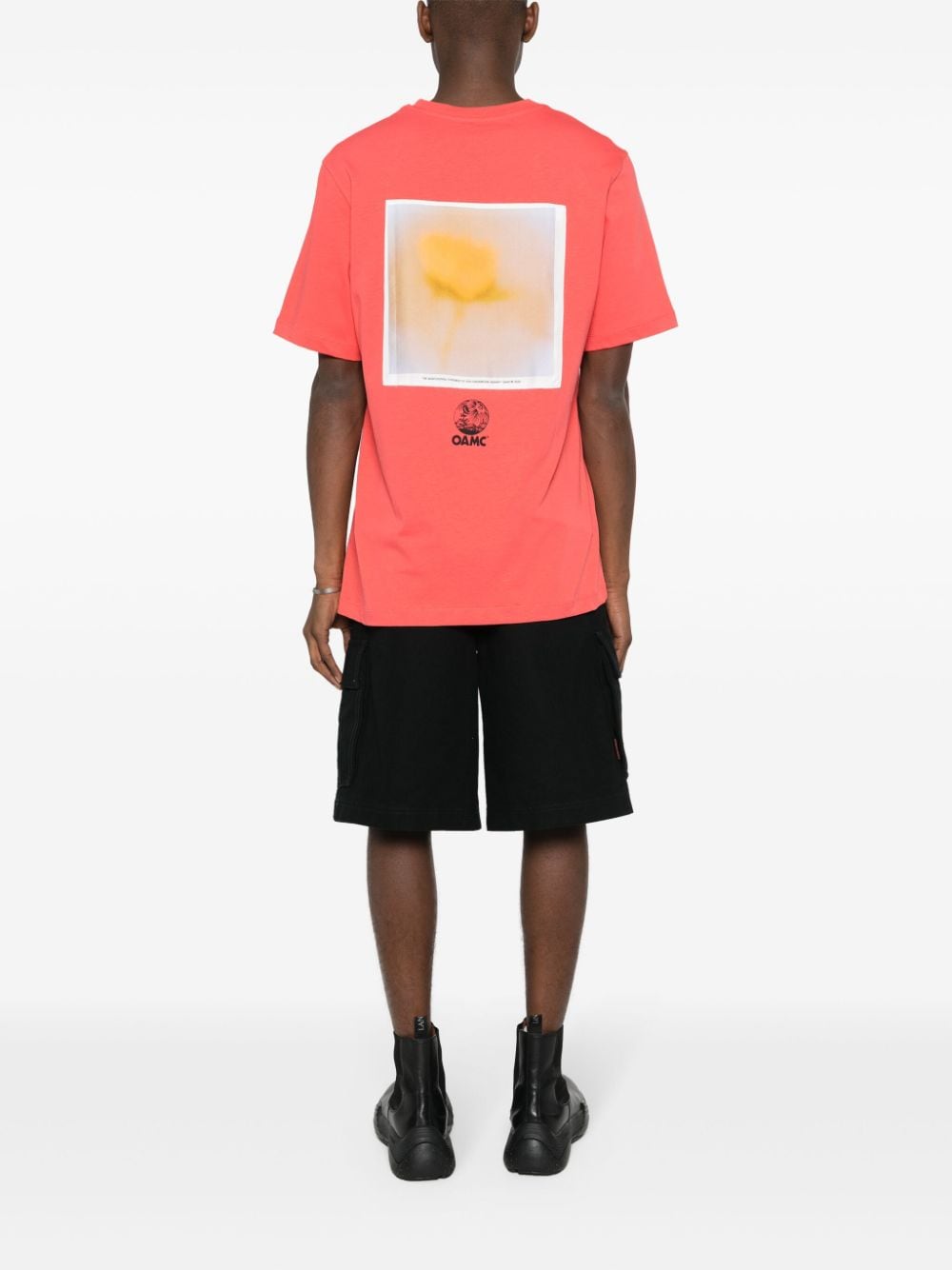 OAMC graphic-patch cotton T-shirt - Oranje