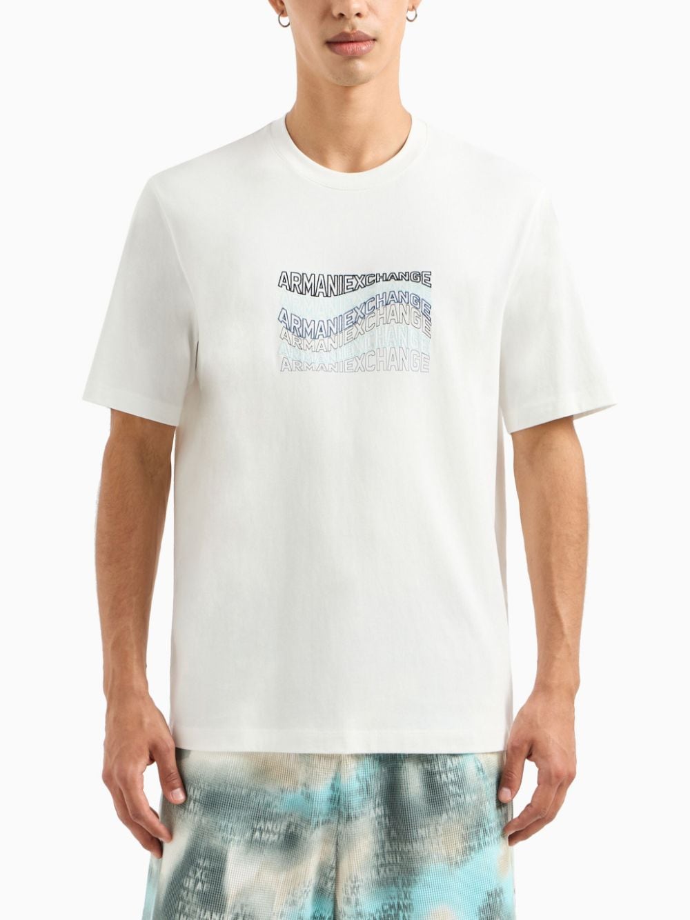 Armani Exchange T-shirt met geborduurd logo - Wit
