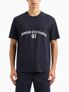 Armani Exchange T-shirt met logopatch - Blauw