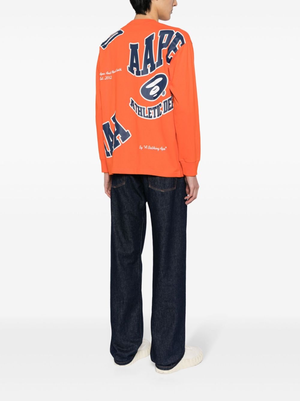 AAPE BY *A BATHING APE T-shirt met collegiale print - Oranje