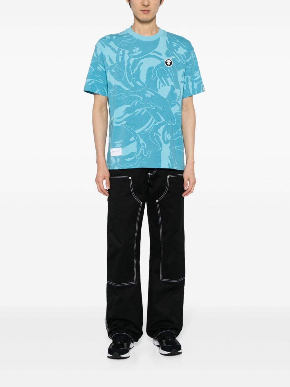 AAPE BY *A BATHING APE T-shirt met camouflageprint - Blauw