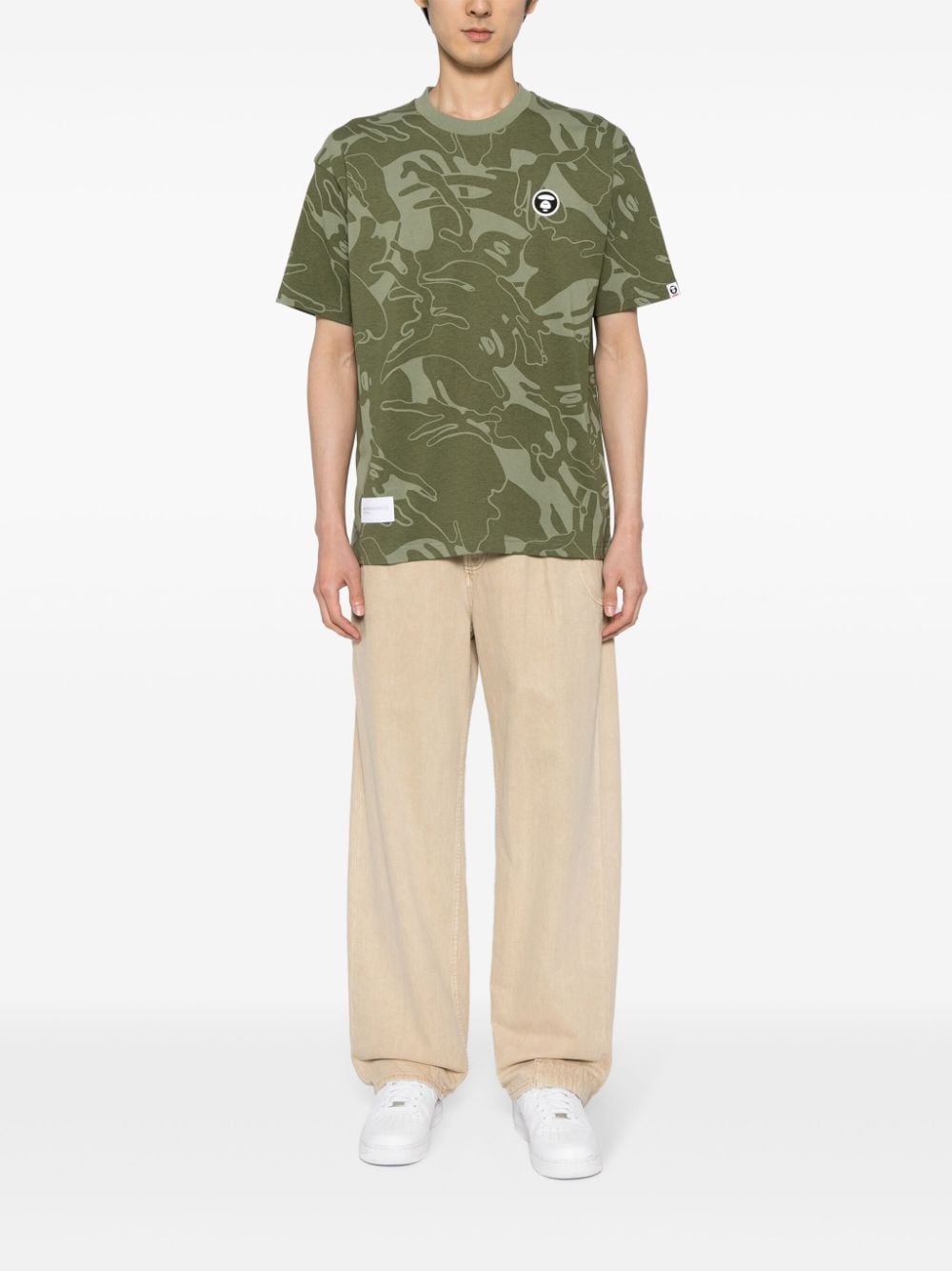 AAPE BY *A BATHING APE T-shirt met camouflageprint - Groen