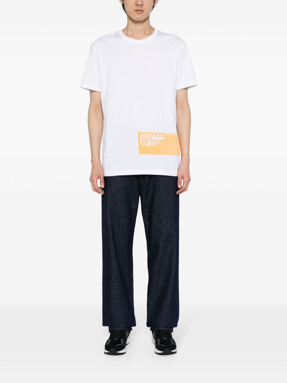 Calvin Klein Stencil Blocking logo-print T-shirt - Wit
