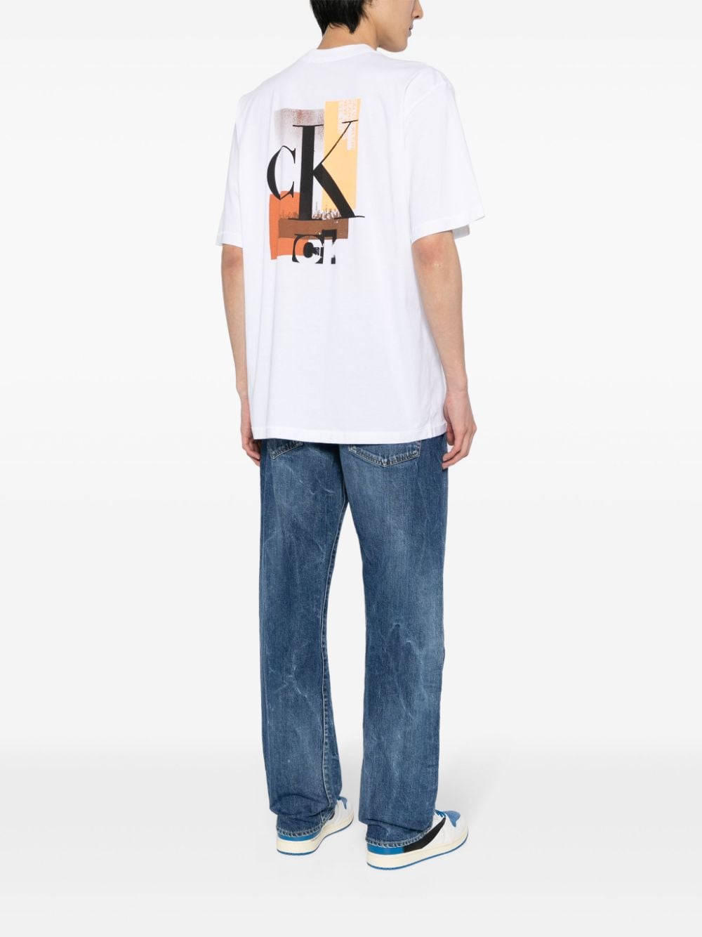 Calvin Klein Connected Layer cotton T-shirt - Wit