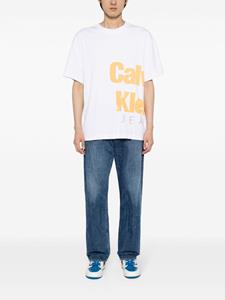 Calvin Klein logo-print stretch-cotton T-shirt - Wit