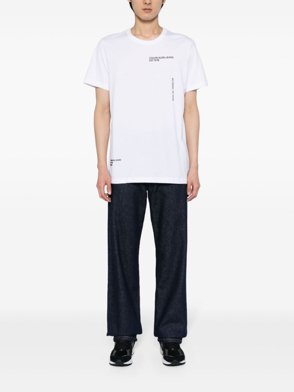 Calvin Klein text-print cotton shirt - Wit