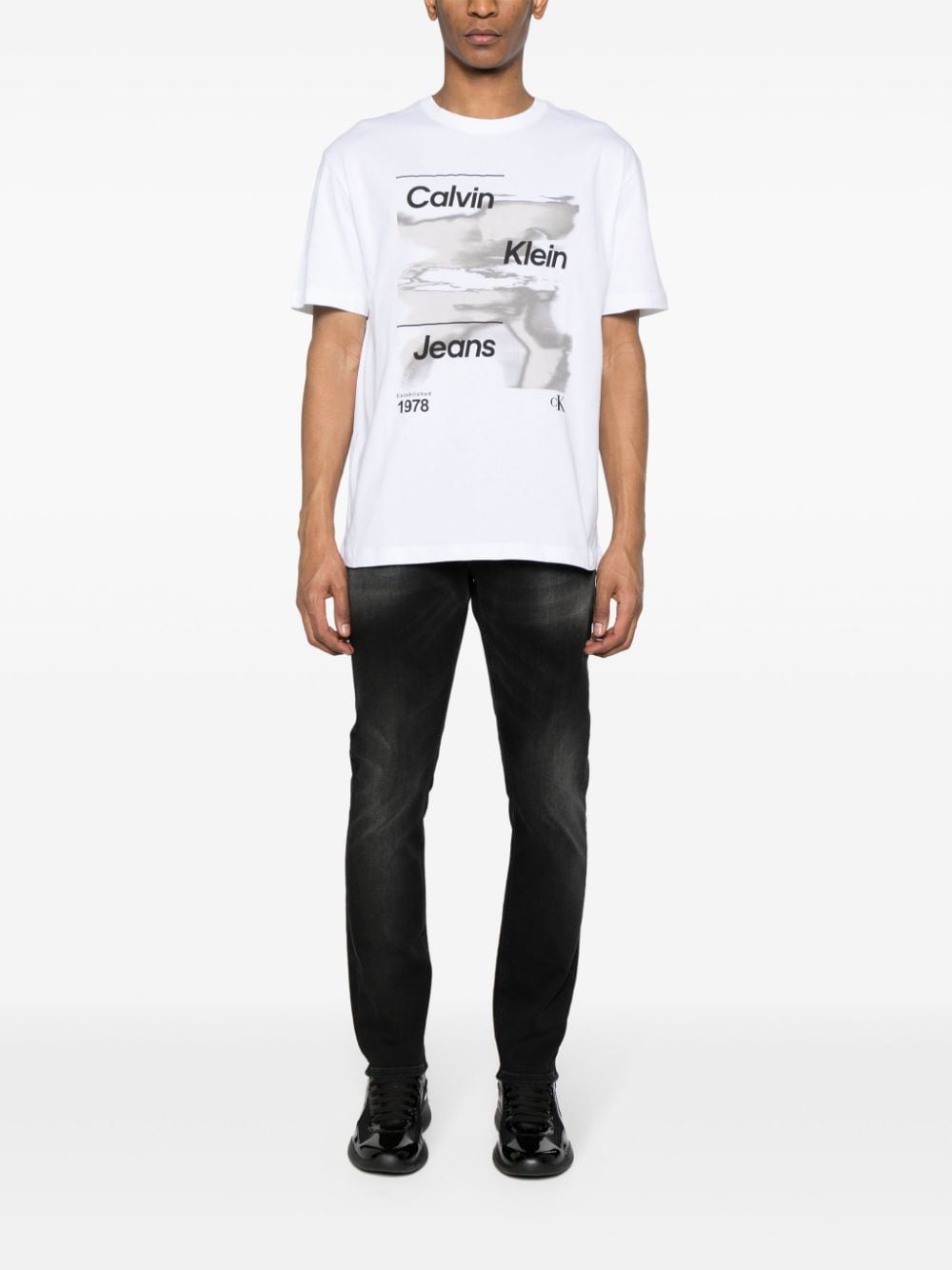 Calvin Klein Jeans T-shirt met logoprint - Wit