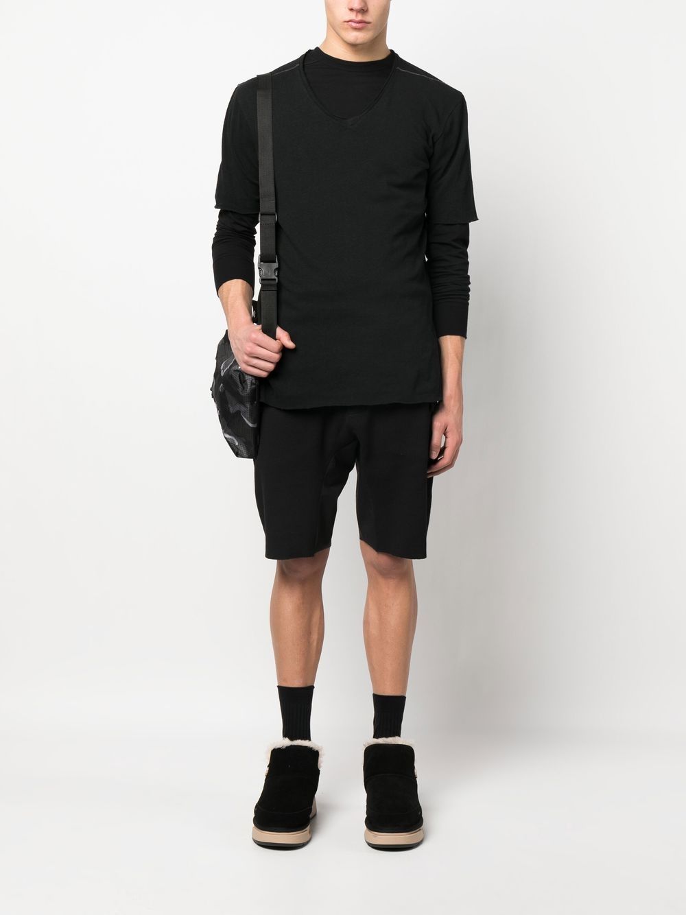 Thom Krom T-shirt met V-hals - Zwart