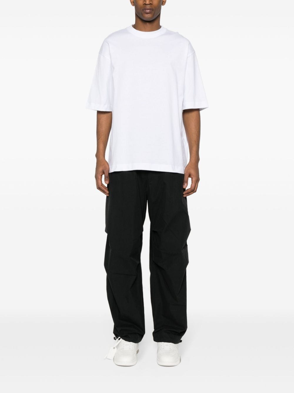 Off-White logo-embroidered T-shirt - Wit
