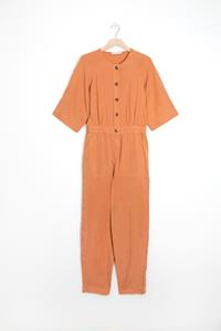 Sissy-Boy Warm Bruine Jumpsuit Met Knopen