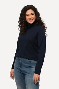 Ulla Popken Rundhalsshirt Shirt Rollkragen Slim Langarm