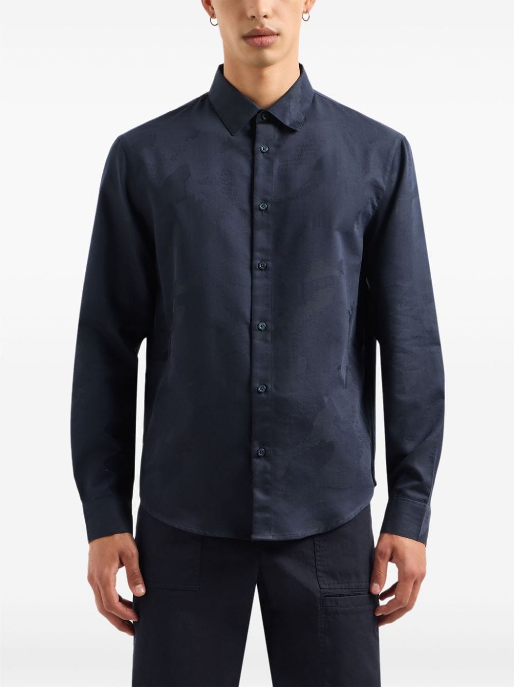 Armani Exchange Overhemd met print - Blauw