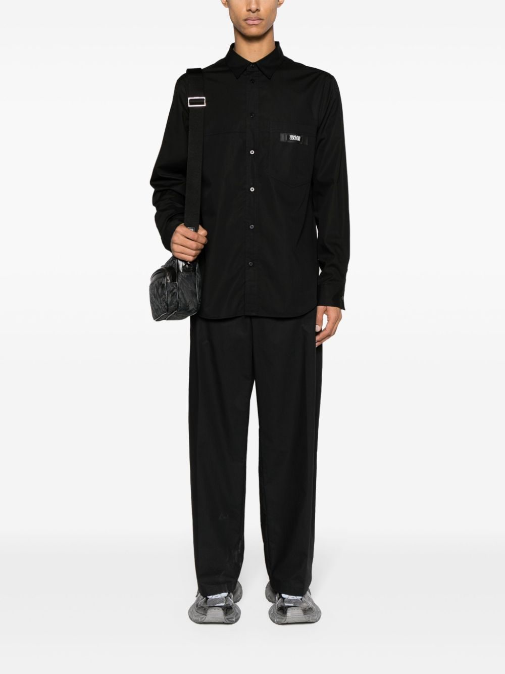Versace Jeans Couture Overhemd met logopatch - Zwart