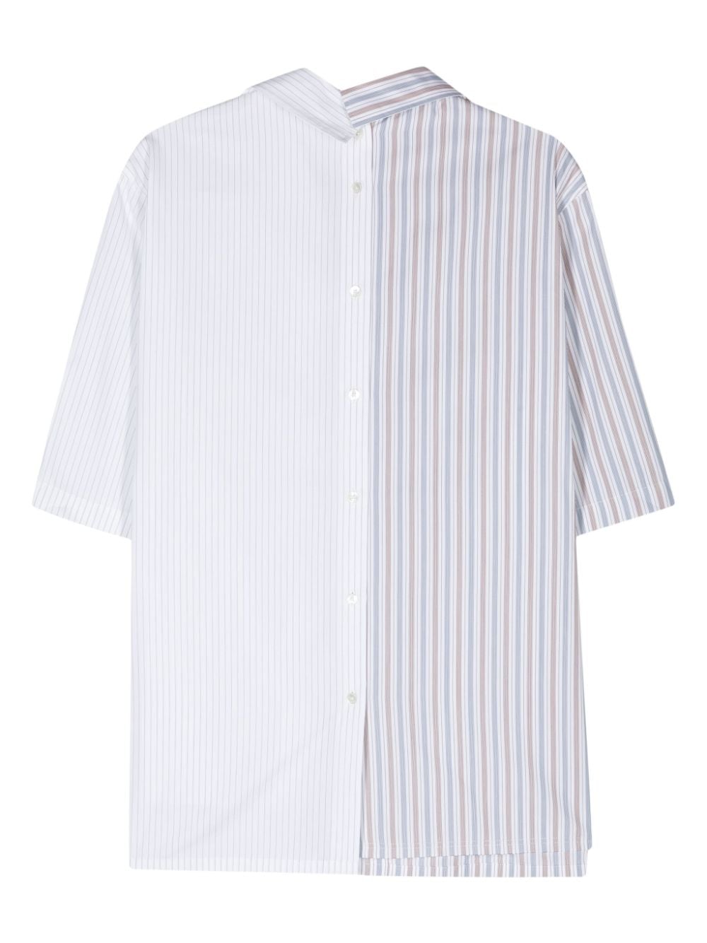 Lanvin striped asymmetric cotton shirt - Wit