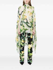 Roberto Cavalli Lemon-print elongated-sleeve blouse - Groen