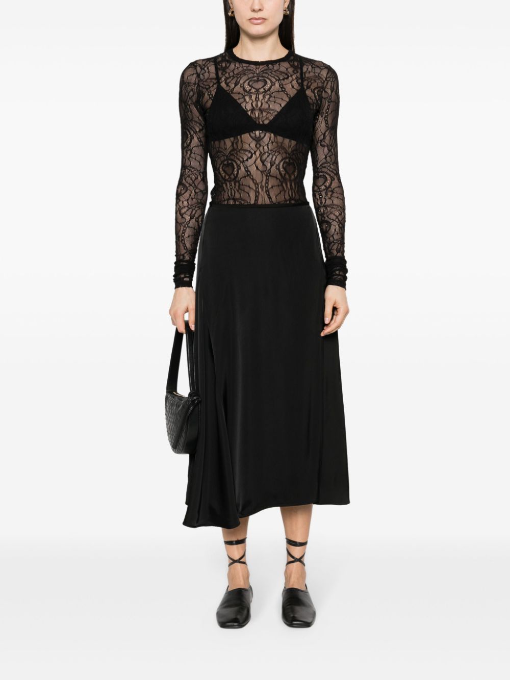 Fabiana Filippi Semi-doorzichtige blouse - Zwart