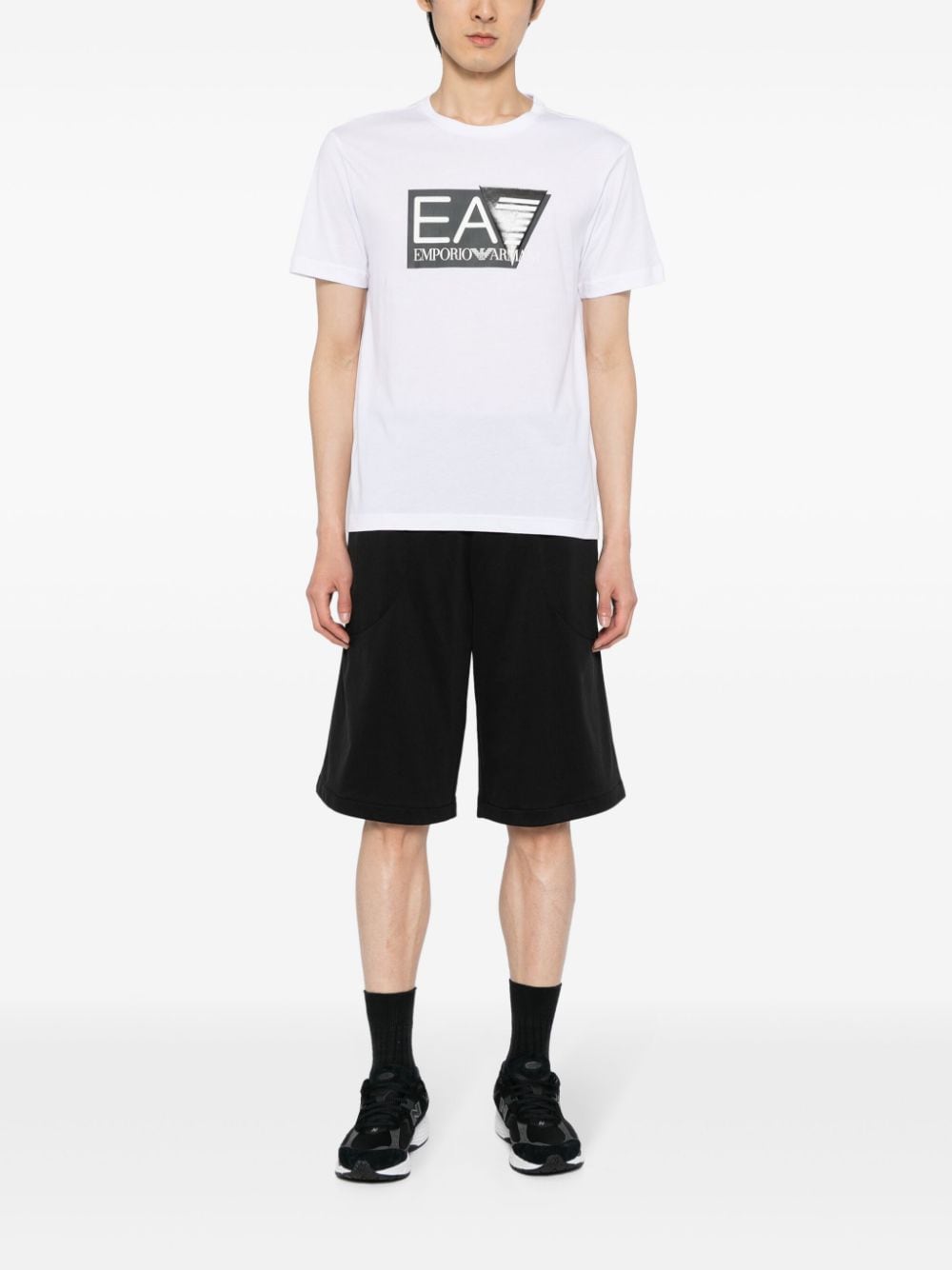 Ea7 Emporio Armani logo-print cotton T-shirt - Wit