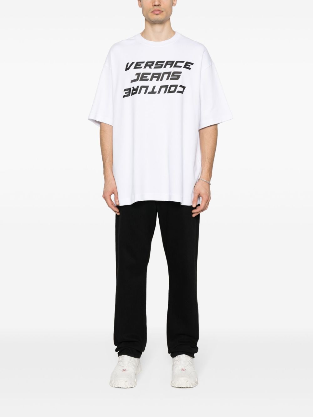 Versace Jeans Couture T-shirt met logostempel - Wit