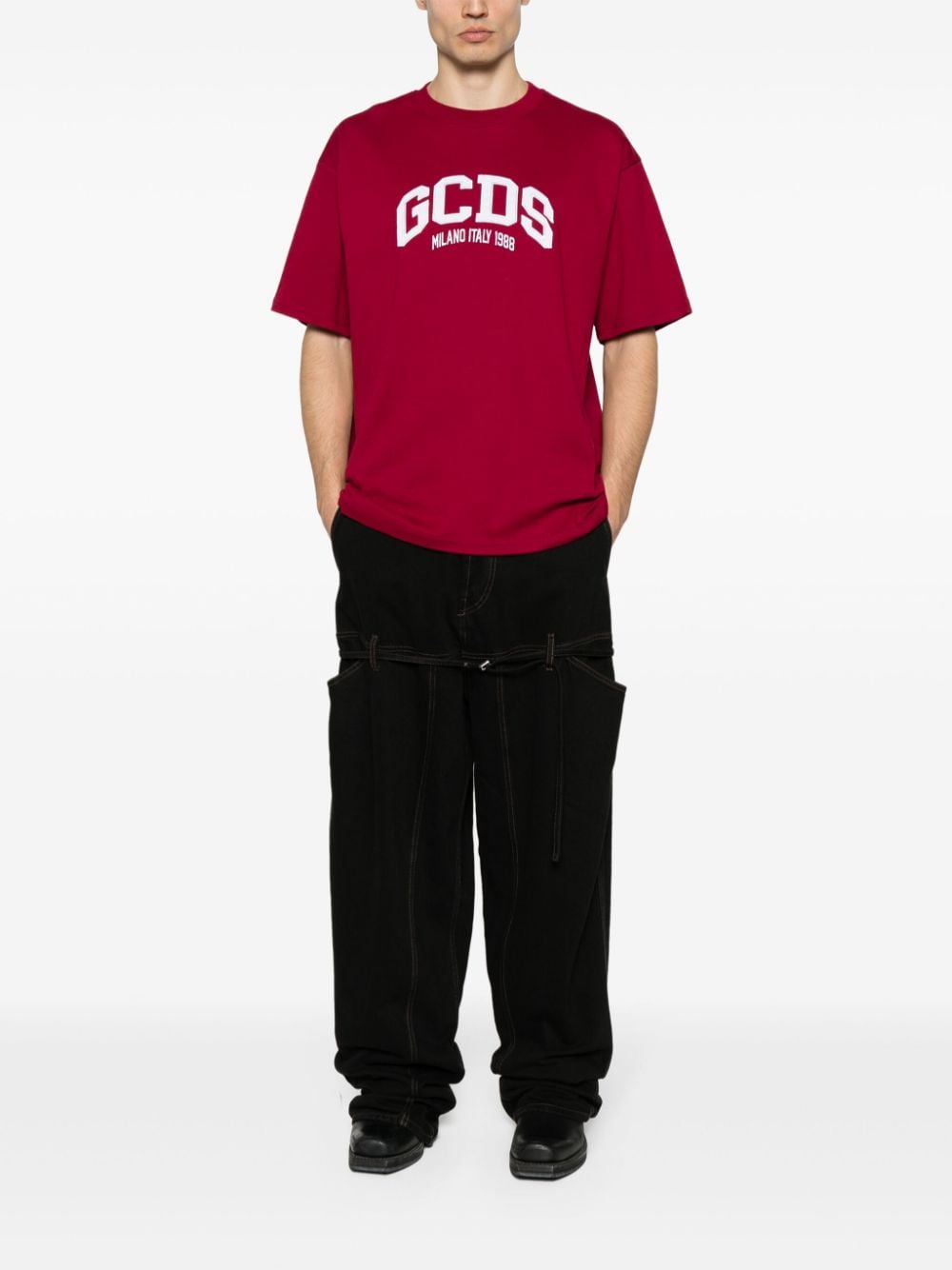 Gcds T-shirt met logo-applicatie - Rood