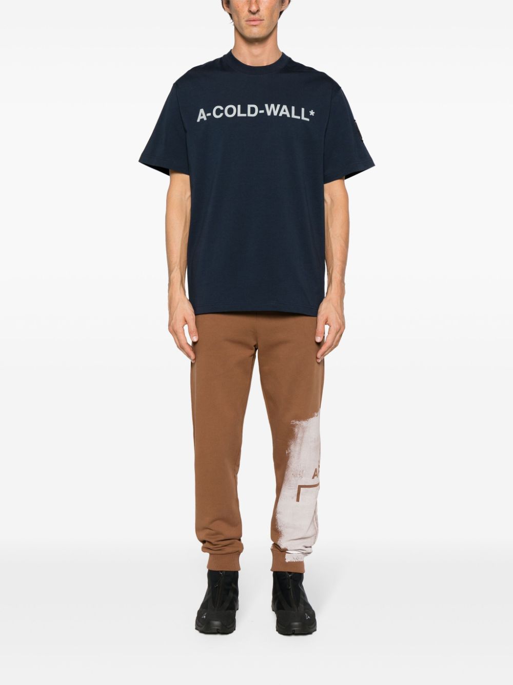 A-COLD-WALL* logo-print cotton T-shirt - Blauw