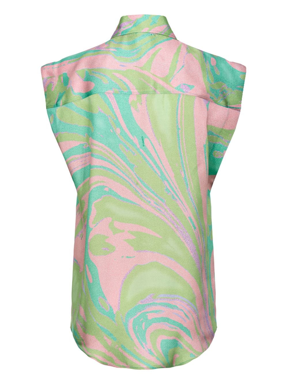 PINKO swirl-print sleeveless shirt - Groen