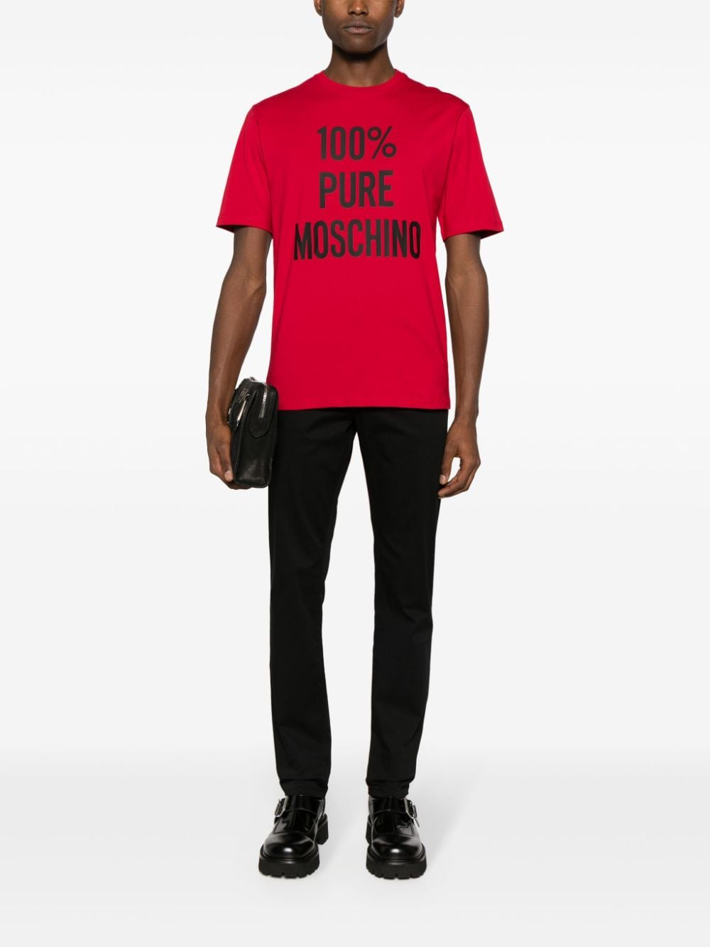 Moschino Katoenen T-shirt met logoprint - Rood