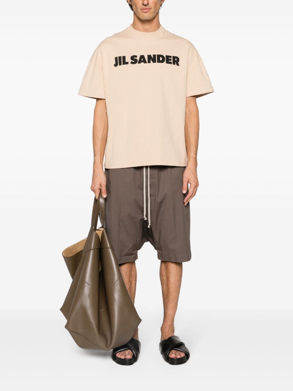 Jil Sander logo-print cotton T-shirt - Beige
